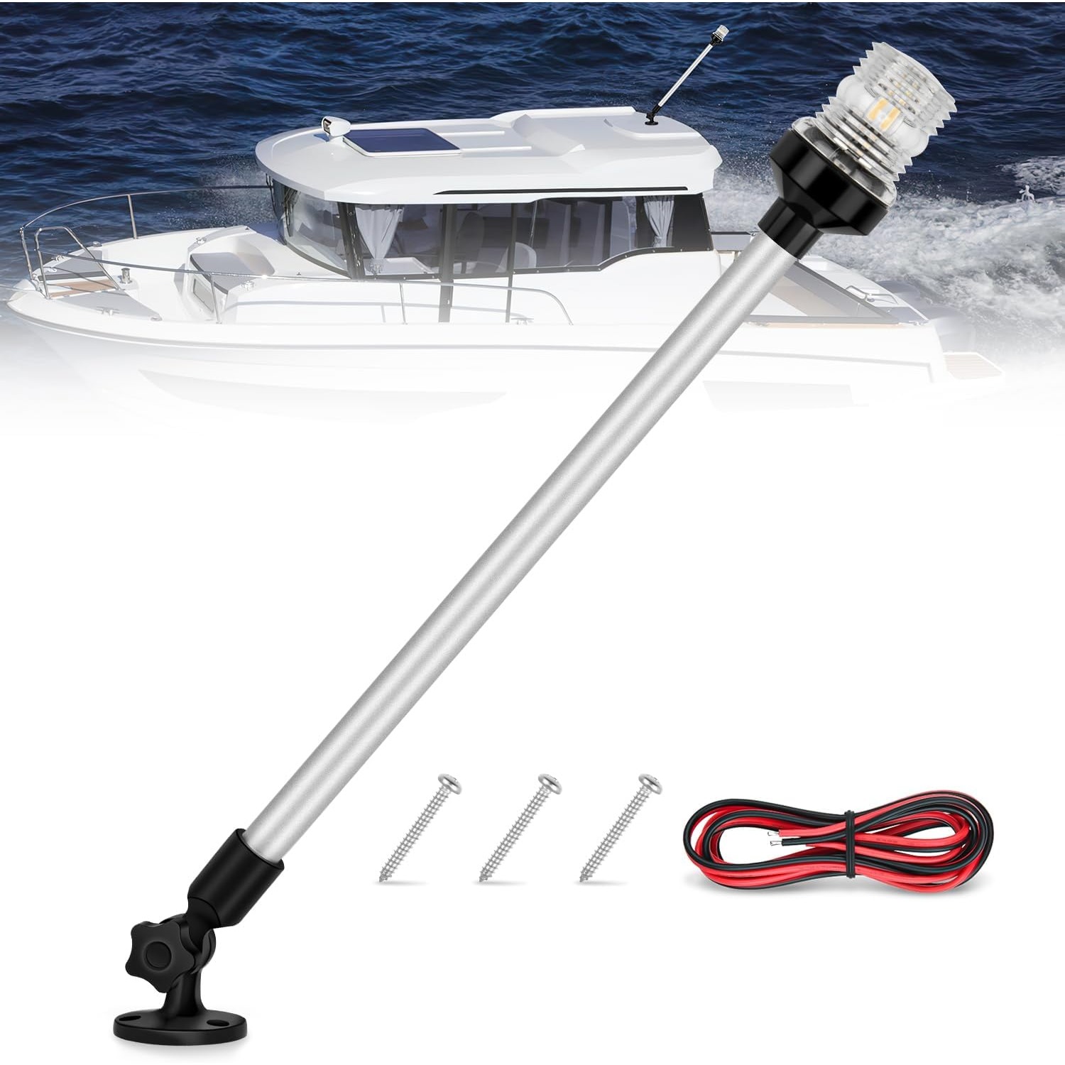 Fishing Boat Navigation Light - Nilight Marine Bootslicht 24 Zoll Weiß