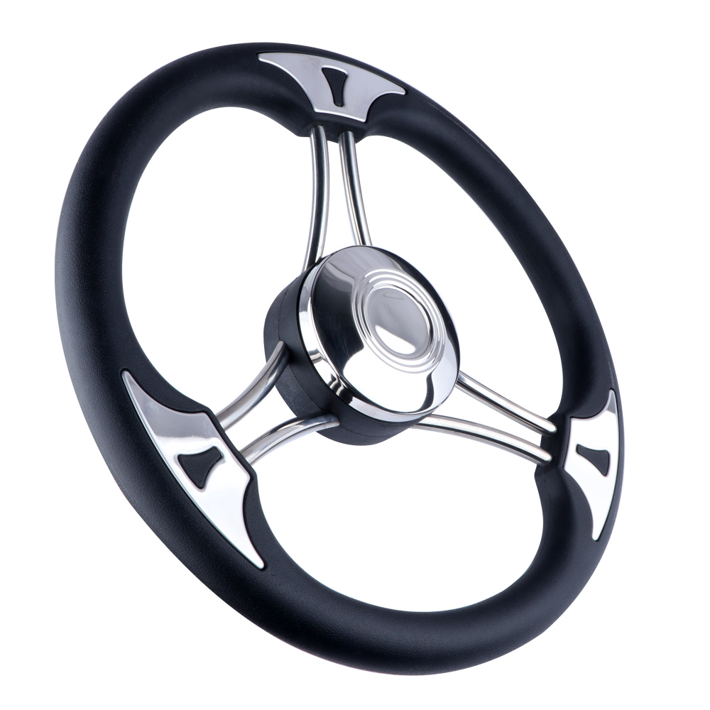Fishing Boat Steering Wheel - ANDYMARINE 13,5 Zoll Edelstahl 3-Speichen-Lenkrad mit